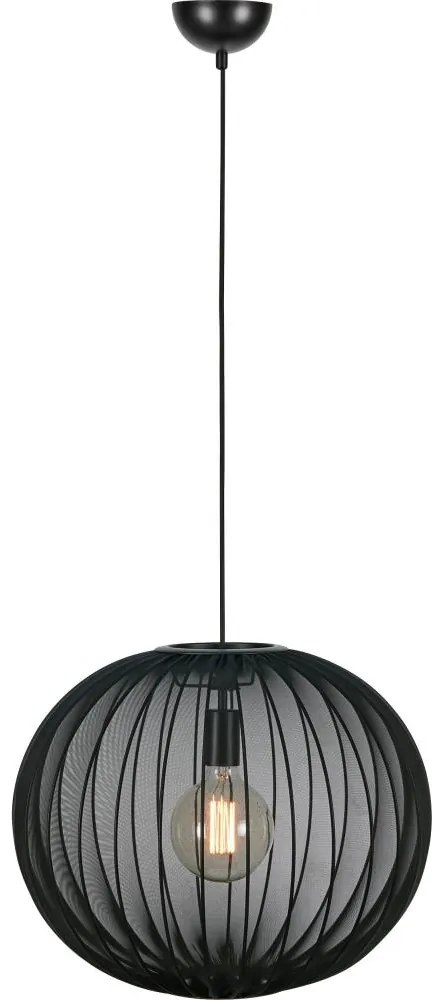 Markslöjd 108791 - Csillár zsinóron FORENCE 1xE27/40W/230V átm. 50 cm fekete
