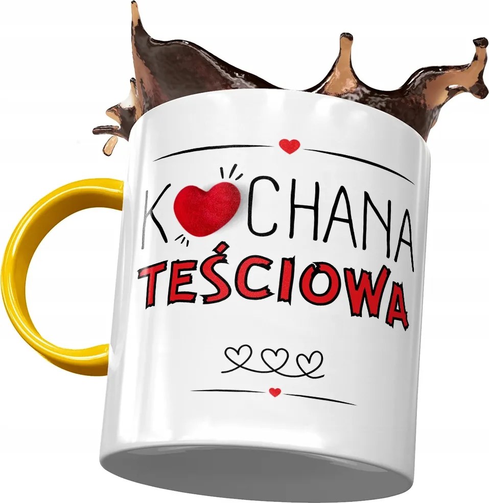 Sárga bögre anyósnak, fényképes nyomott mintás ajándék