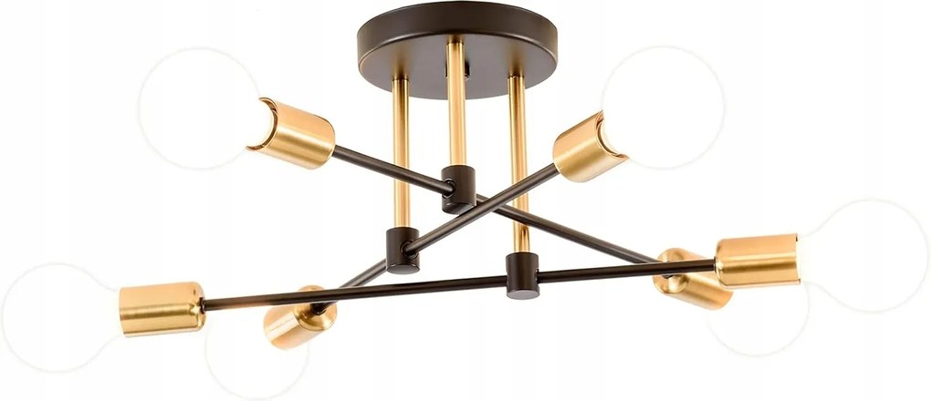 Retro vintage mennyezeti lámpa nappaliba, hálószobába, konyhába, fekete-arany