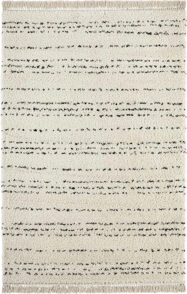 Shaggy Agouhe krémszínű szőnyeg 160x230cm csíkos