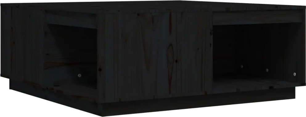 vidaXL fekete tömör fenyőfa dohányzóasztal 100 x 101 x 40,5 cm