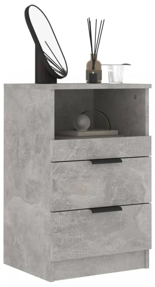 betonszürke szerelt fa éjjeliszekrény