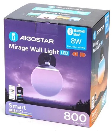 Aigostar - LED RGBW Dimmelhető fali lámpa MESH Intelligens LED/8W/230V + távirányító