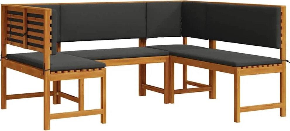 vidaXL Kert Pad Készlet 3 pcs Barna Tömör Akácfa