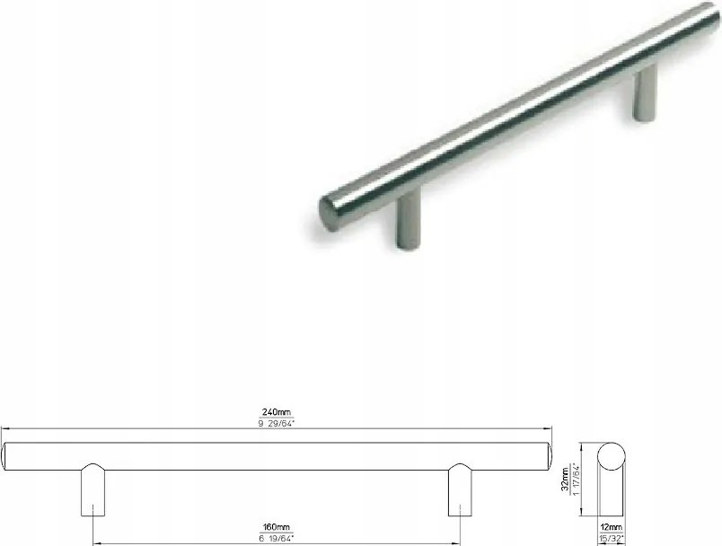 Bútorfogantyú Siro 885-240ZN2 matt króm, alumínium