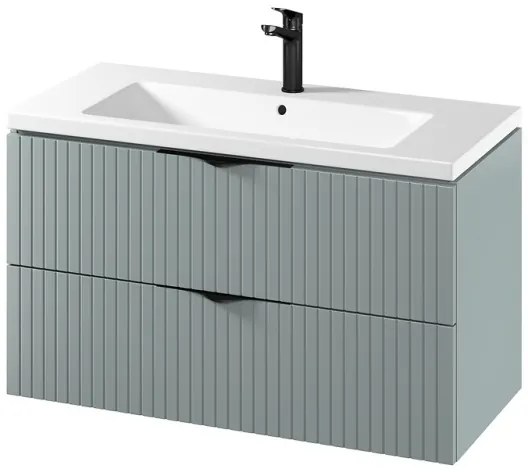 Cersanit S801-546 - Falra szerelhető fürdőszobai szekrény mosdóval TIRSO 100x45 cm mentazöld