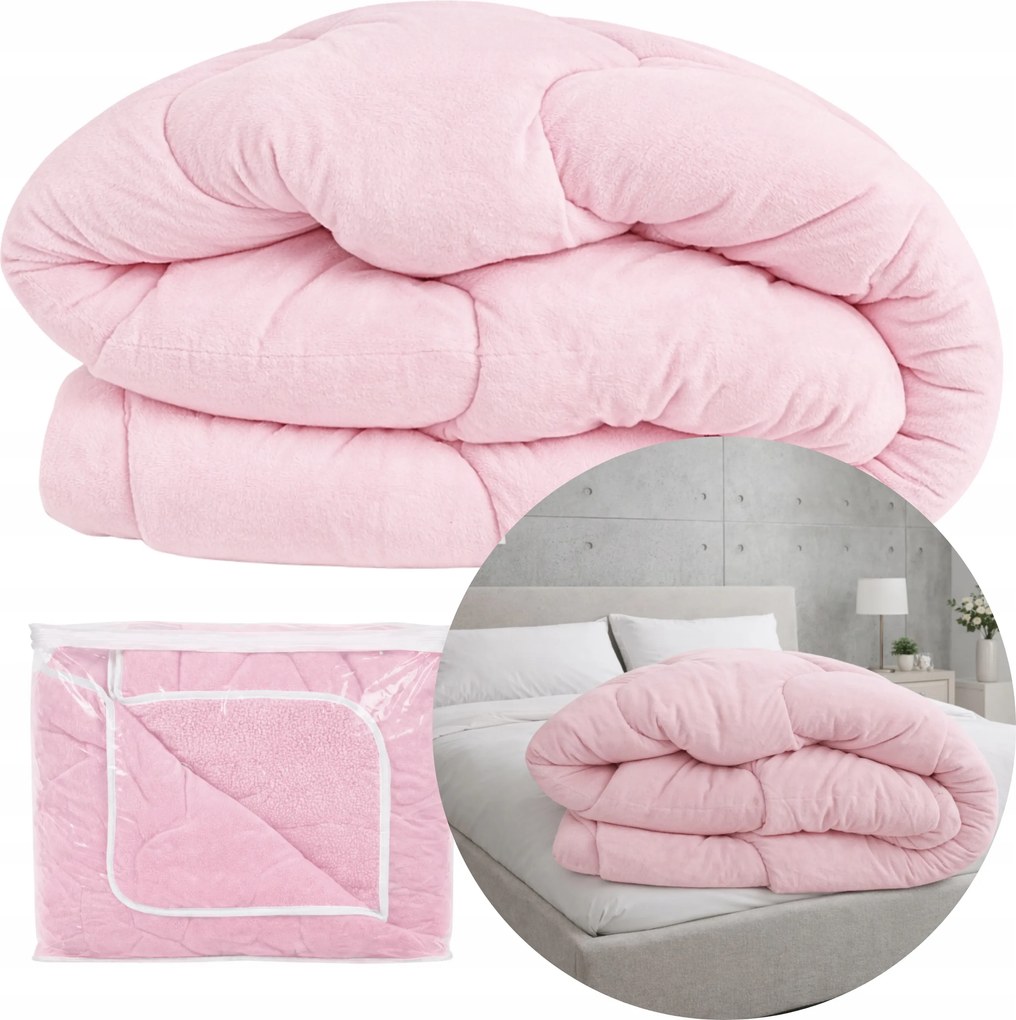 Téli Paplan 150x200cm Rózsaszín Meleg Polár Puha Tömör Kivitel