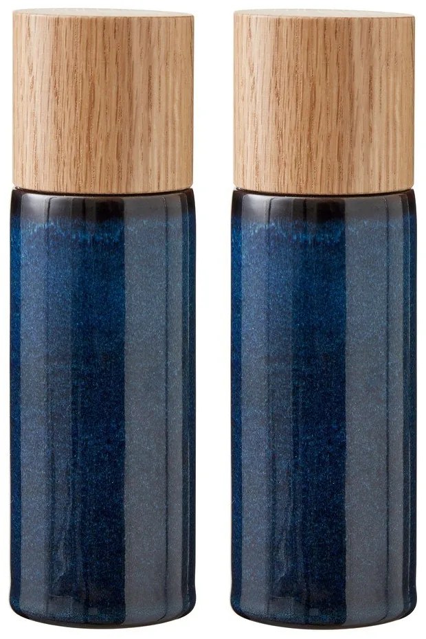 Sötétkék kerámia só- és borsőrlő szett 2 db-os Gastro Blue – Bitz