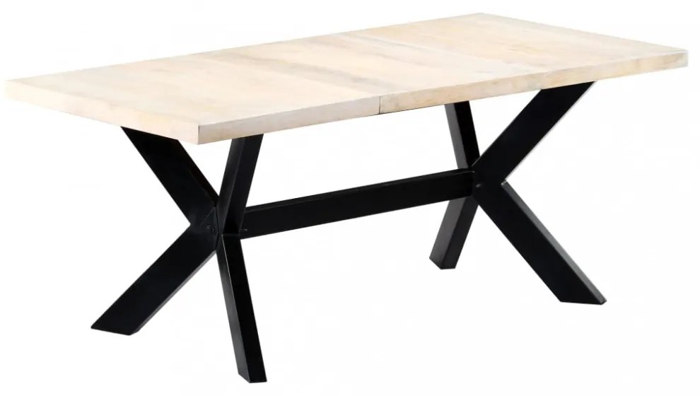 fehér tömör mangófa étkezőasztal 180 x 90 x 75 cm