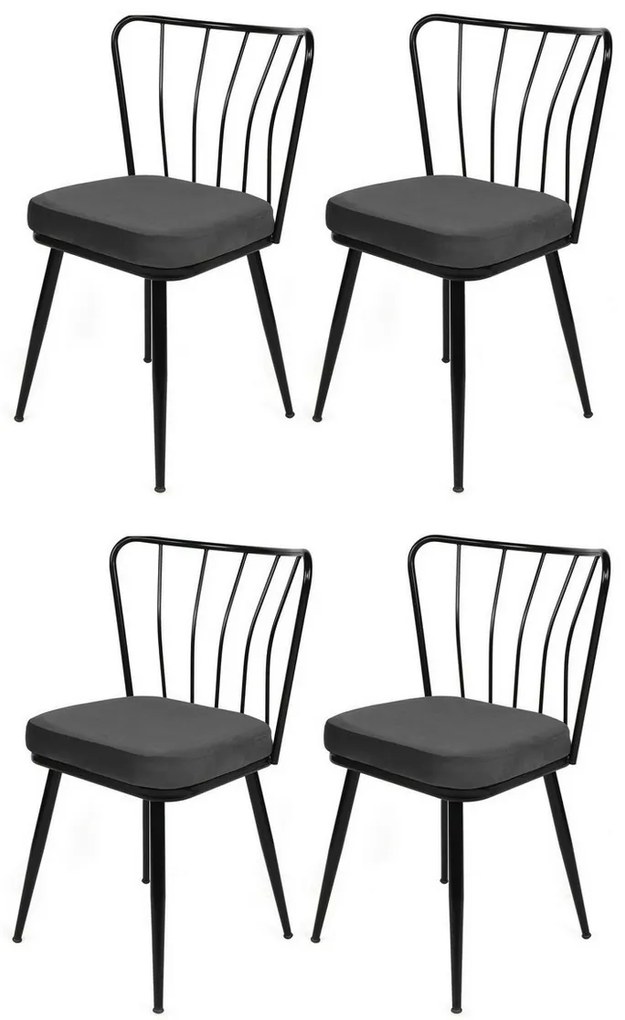 Yildiz Anthracite and Black étkezőszék szett, 4 db, 4 db
