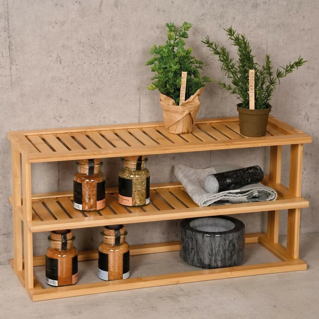 Kesper 58806 Konyhai polc bambusz, 55 x 27 x 20 cm
