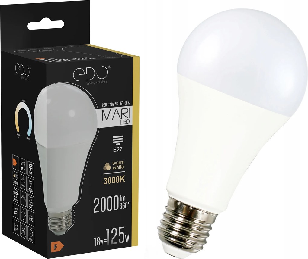 Led izzó E27 A80 18W 3000K meleg 2000lm Edo