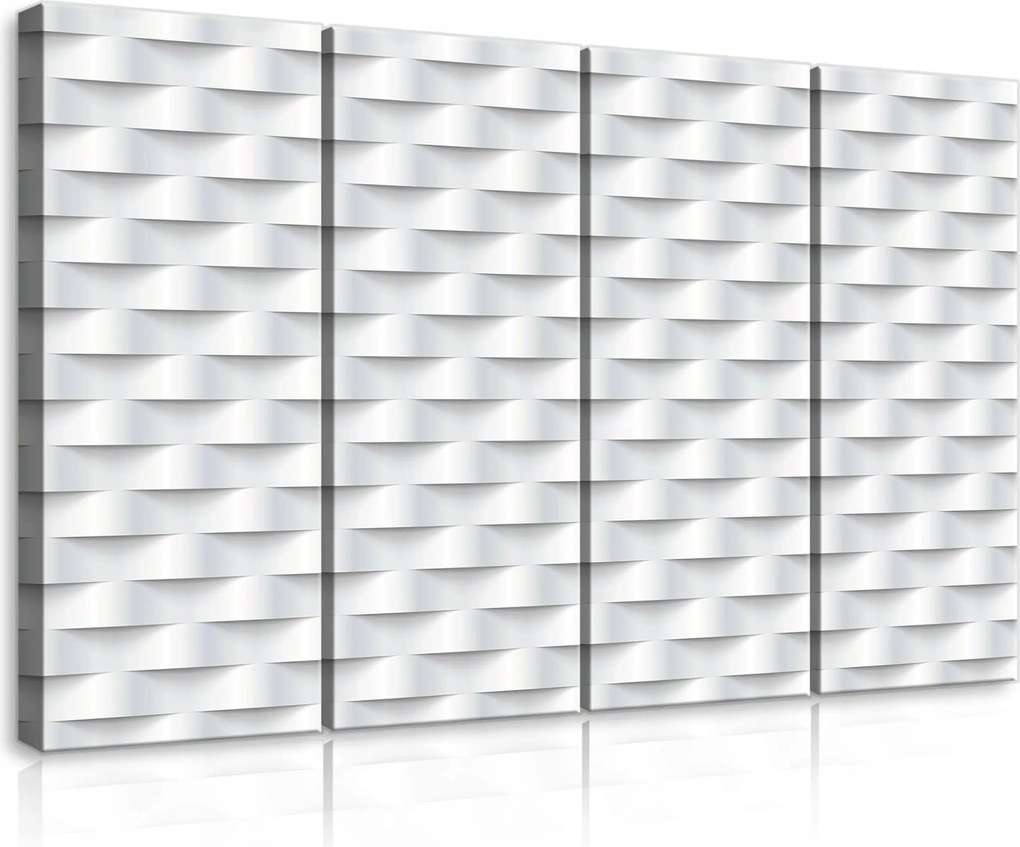 Vászonkép 120x80 3D hatás geometrikus minta minimalizmus absztrakt fehér ezüst