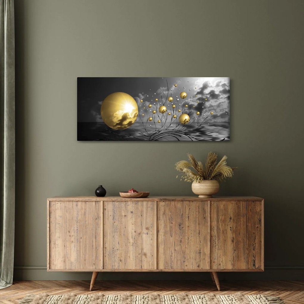 Okker gömbök képe (120x50 cm)