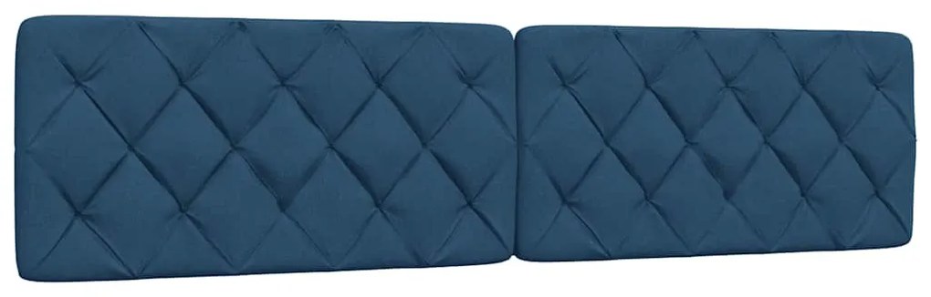 kék szövet ágykeret LED-es matrac nélkül 200 x 200 cm