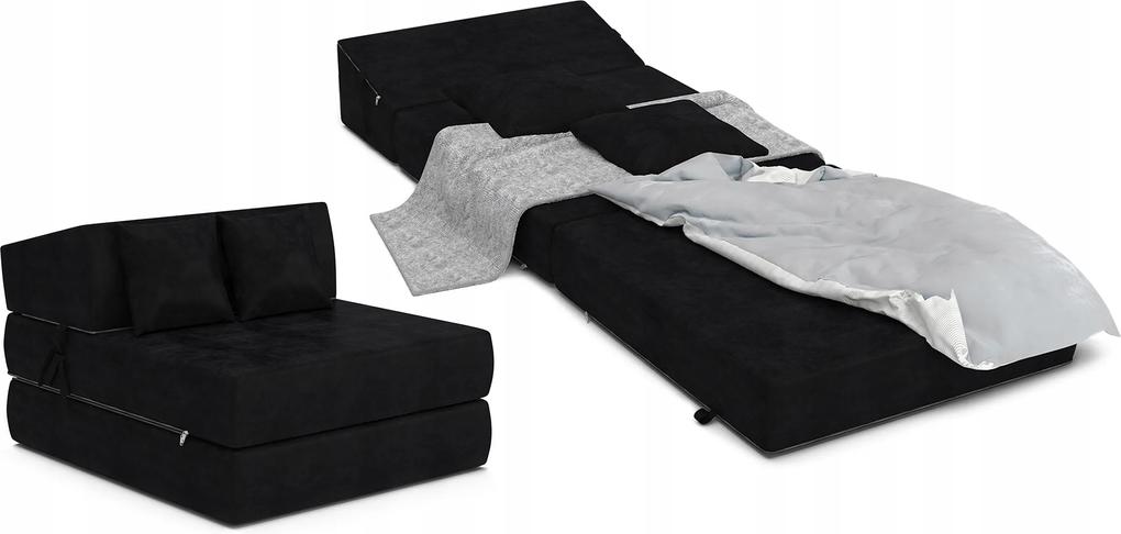 Matracesen Összehajtható fotelágy 200x70 Fekete