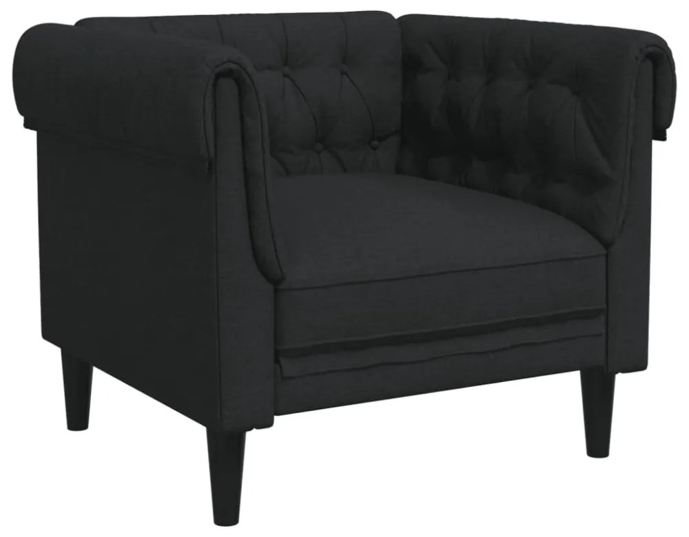 fekete szövet Chesterfield kanapé