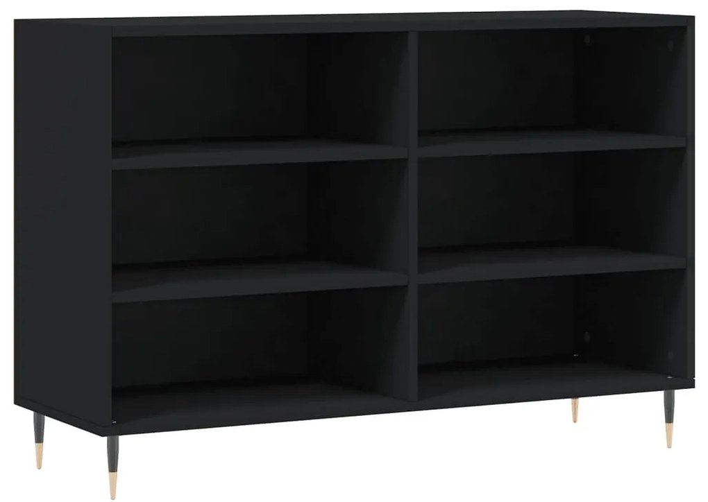 fekete szerelt fa tálalószekrény 103,5 x 35 x 70 cm