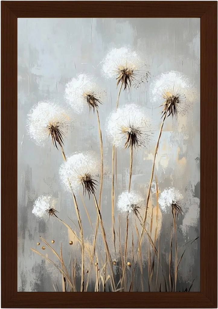 Poszter Keret Fa Grafika Természet Kert Virágok Pitypang Boho 40x60