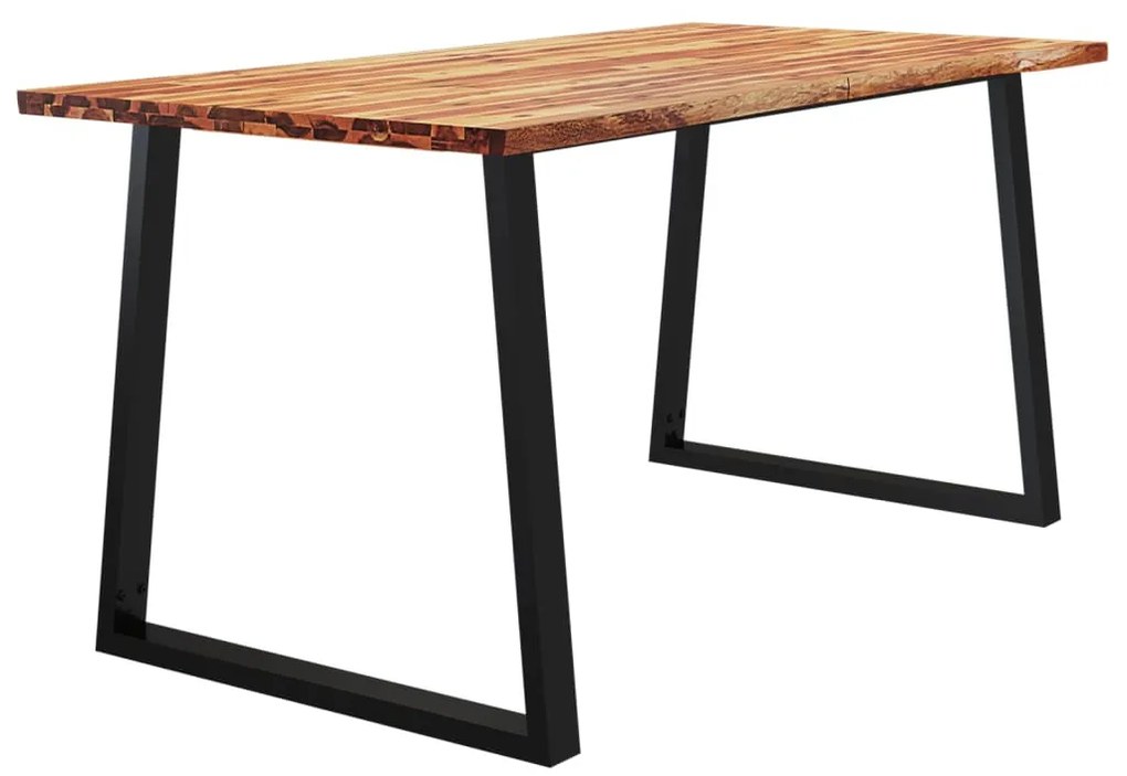 Tömör akácfa étkezőasztal természetes éllel 160 x 80 x 75 cm