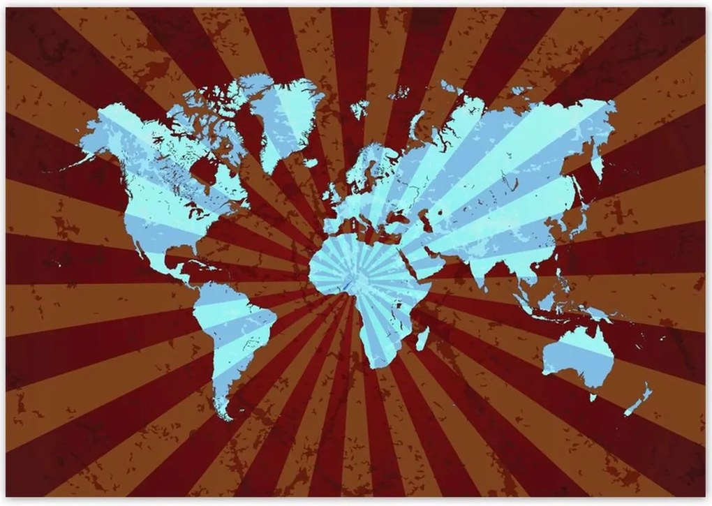 Poszterek 100x70 Kék világtérkép