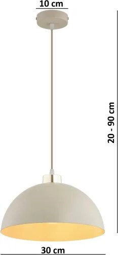 Brilagi - Kábelcsillár MOON 1xE27/60W/230V Ø 30 cm bézs/arany