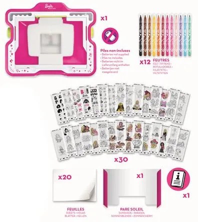 Kreatív készségfejlesztő rajzkészlet, MAPED CREATIV Lumi Board Barbie (IMAC907061)