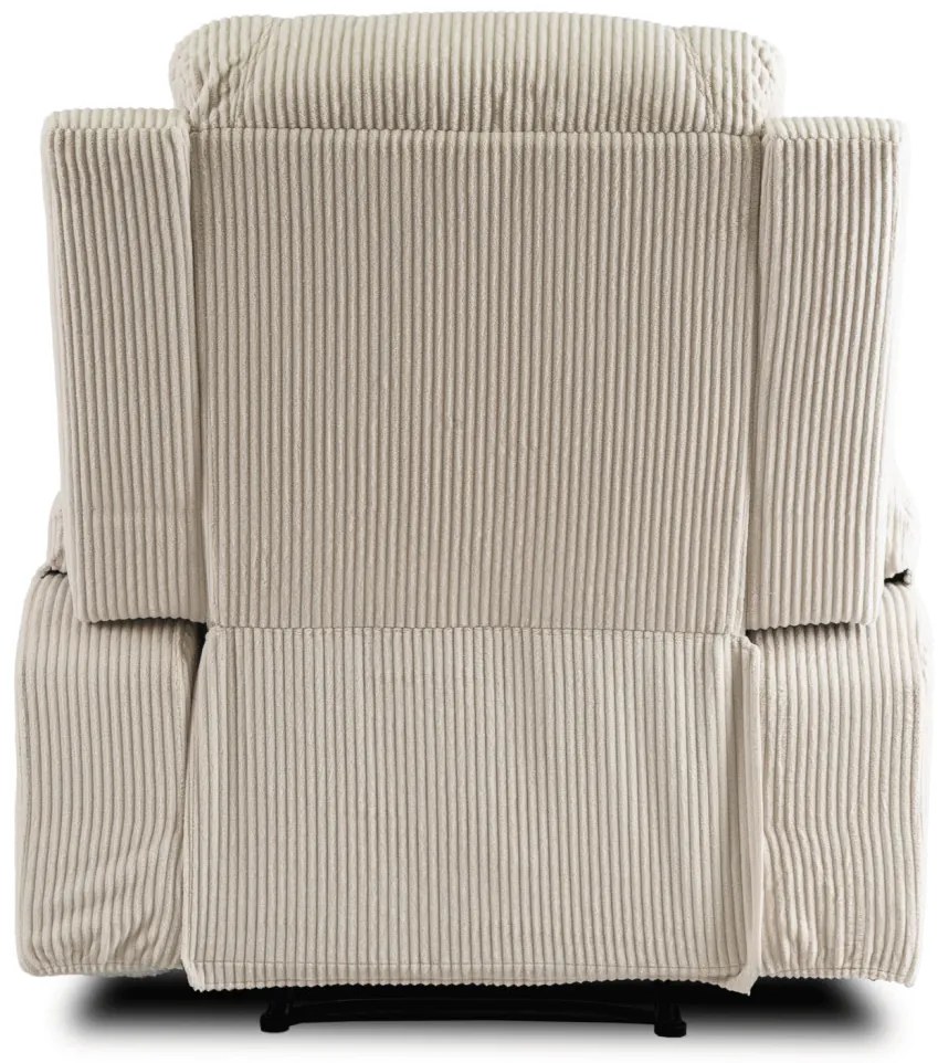 Elektromosan Vezérelhető Masszázsfunkciós Relaxfotel Bézs Kordbársony Kárpittal. BOX 2