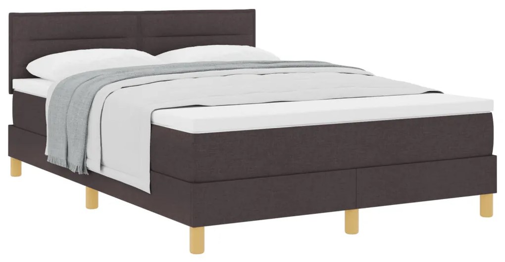Boxspring ágy matraccal Sötétbarna 140x190 cm Szövet