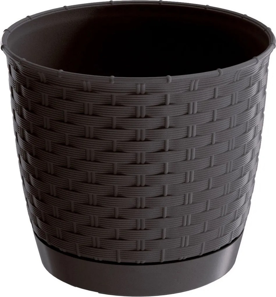 Rattan hatású virágcserép alátét 16 x 14 cm DRLO165