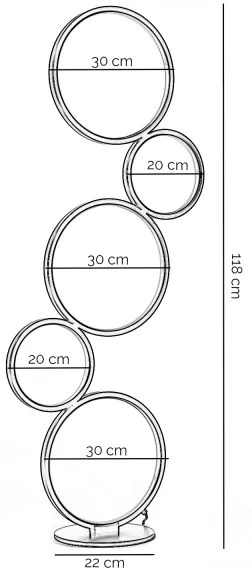 ONLI - LED állólámpa RINGS LED/58W/230V 4000K fekete