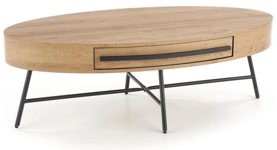 CAROLINA dohányzóasztal 41x120 cm arany tölgy/fekete