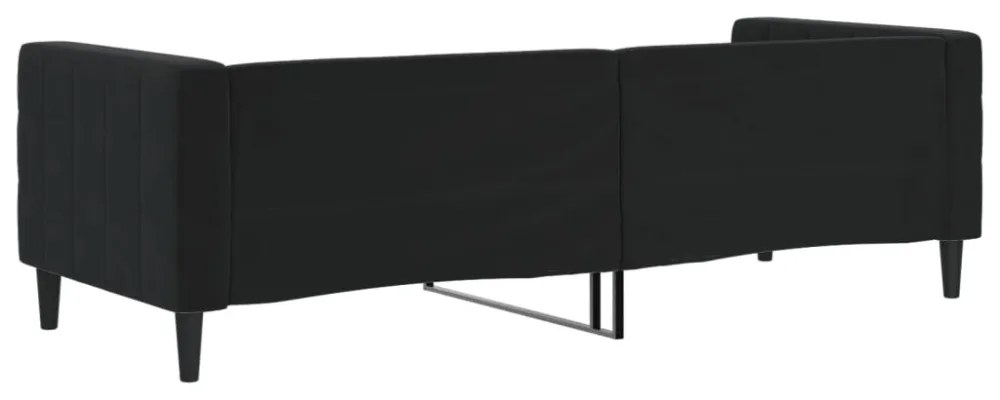 fekete bársony kanapéágy 80 x 200 cm