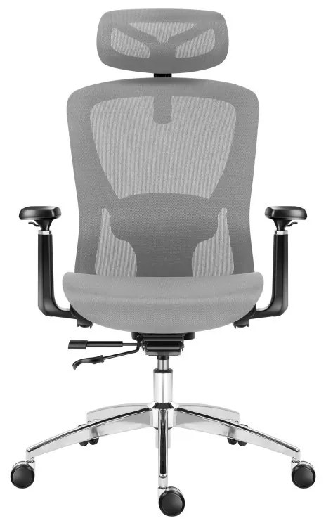 Ergonomikus irodai forgószék, hálós szellőzőanyag, dönthető háttámla, állítható ülésmélység, szürke