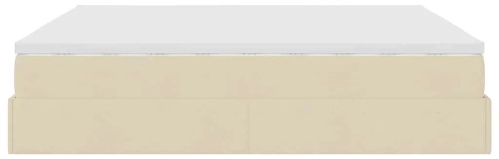 oszmán ágykeret matracokkal krém 200x200cm szövet