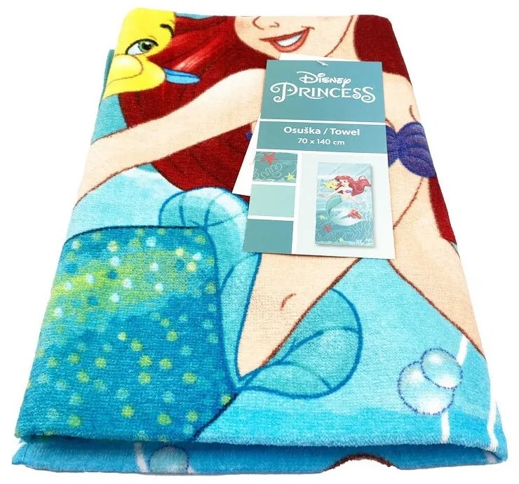 Disney Hercegnők, Ariel Friends fürdőlepedő, strand törölköző 70x140cm