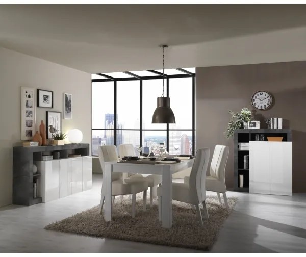 Komód LENOR fehér/antracit