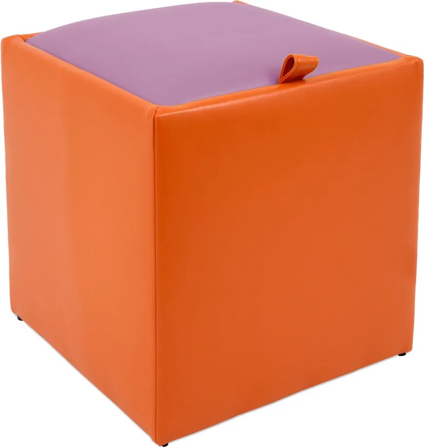 Box puff - műbőr, narancssárga/lila - 21895/21897 R