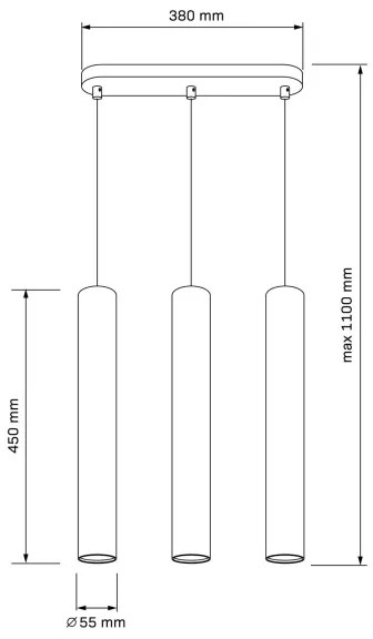 Csillár zsinóron LUNGOMARE 3xGU10/10W/230V arany