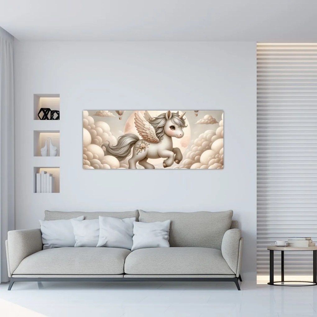 Kép - Egyszarvú a felhőkben (120x50 cm)