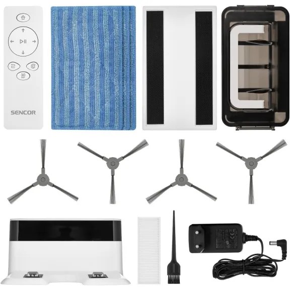 Sencor - Robotporszívó felmosóval 2in1 18W/1500 mAh fehér + távirányítás