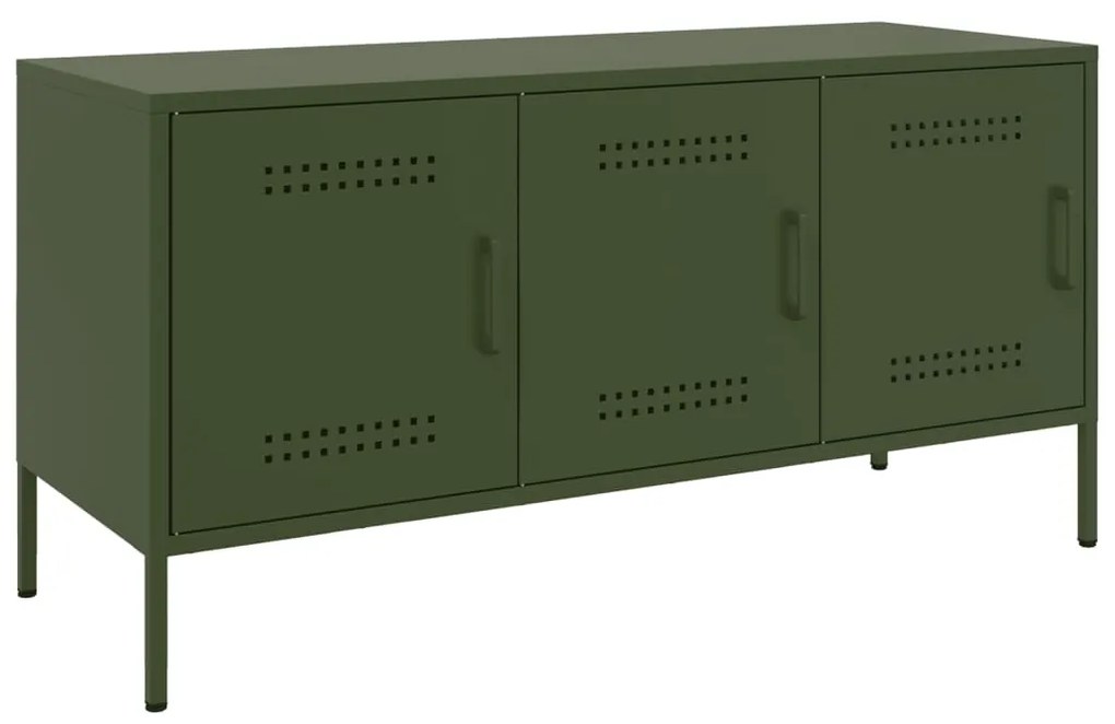 olívazöld acél TV-szekrény 100,5 x 39 x 50,5 cm