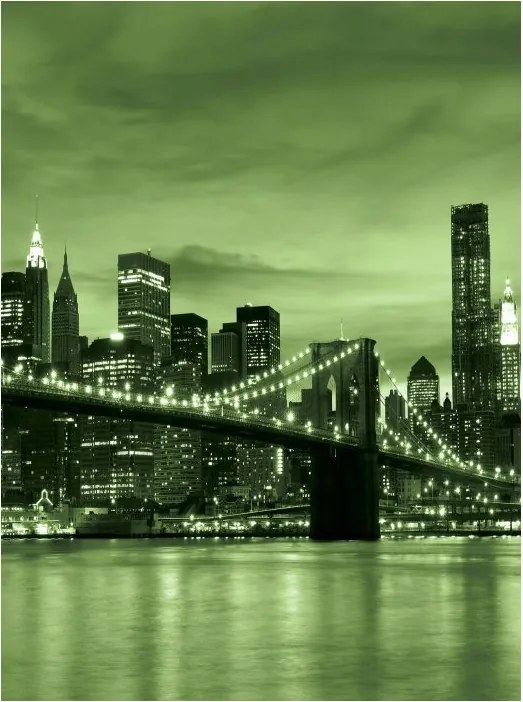 Flizelin fotótapéta Brooklyn híd New York éjszaka város 206x275 +ragasztó