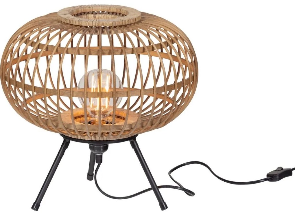 Asztali lámpa BASICLABEL 1xE27/40W/230V bambusz