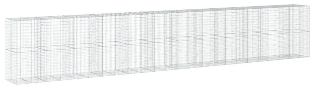 horganyzott vas gabion kosár fedéllel 1200 x 100 x 200 cm