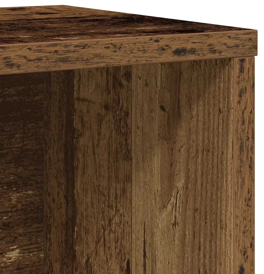 antik fa színű szerelt fa könyvespolc 60x24x76,5 cm