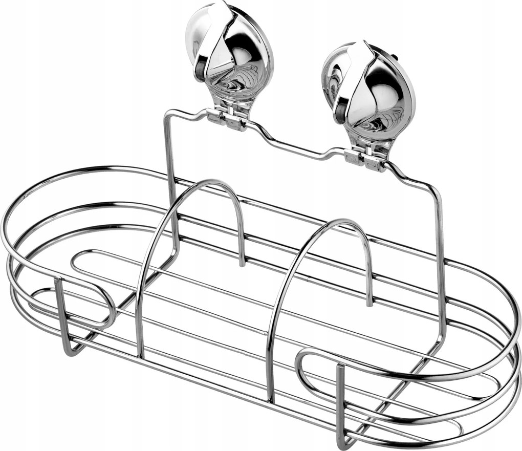 Fürdőszobai Polc Fúrás Nélkül, Zuhany Alá Akasztható, Tapadókorongokkal, Króm