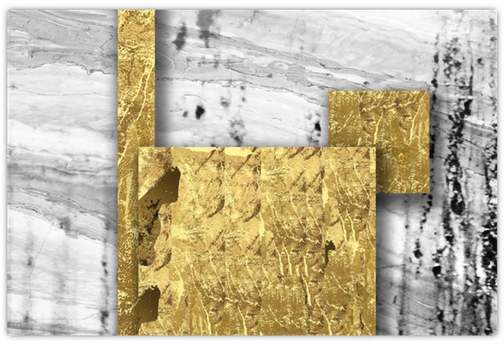 Kép - Arany négyzetek N⁰1 (90x60 cm)