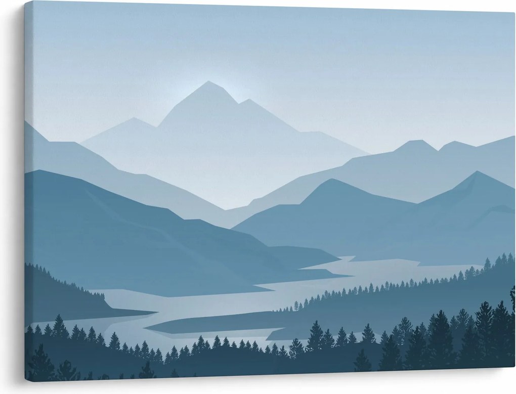 Kép - a hegyek grafikája (70x50 cm)