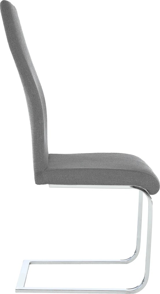Étkezőszék, szövet sötétszürke/króm, AMINA